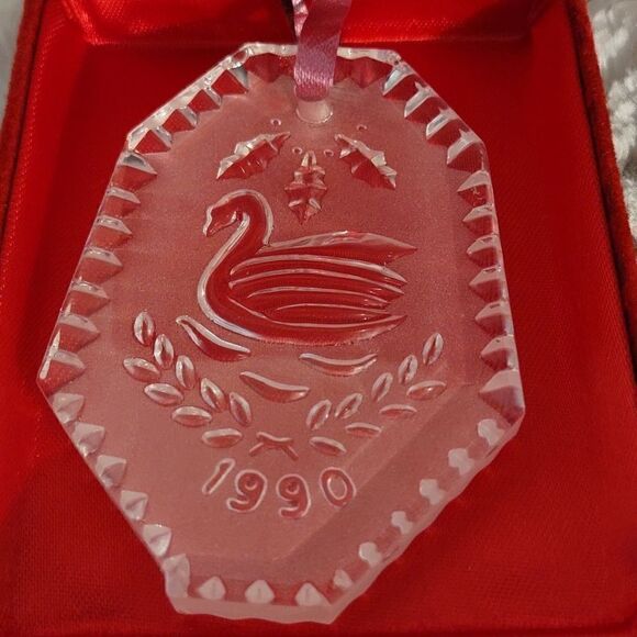 Vtg Waterford Crystal 12 Days Of Christmas " Seven Swans a Swimming" Ornament - Picture 2 of 4